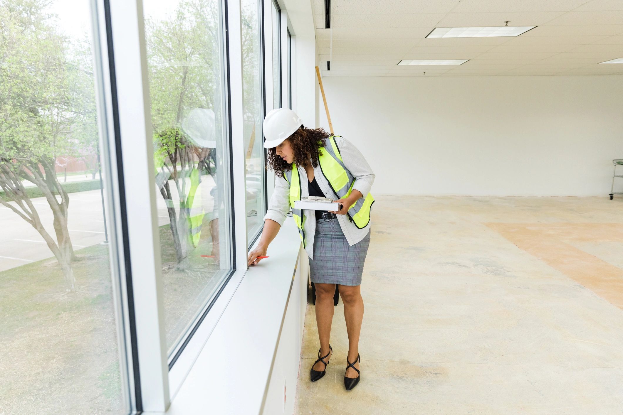 Engineer conducting an inspection at a construction site